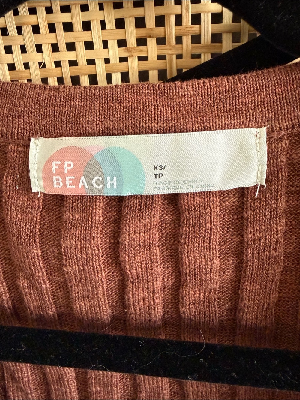 Free People Ribbed V‑Neck Two‑Piece Set in Rust - Picture 2 of 8